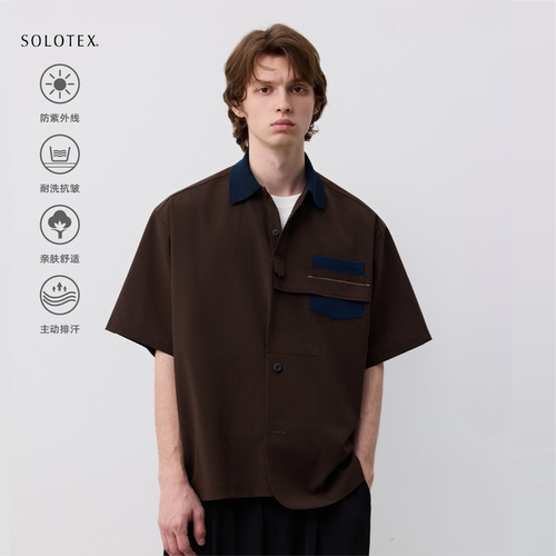 日本进口SOLOTEX凉感短袖衬衫男
