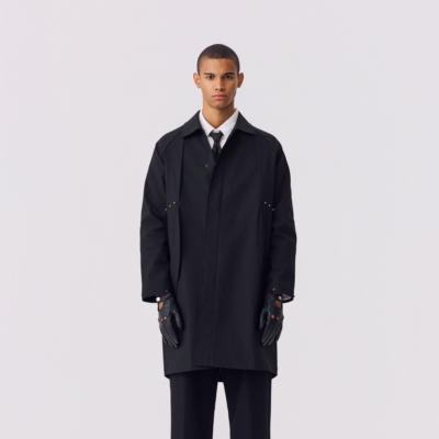 羊毛中长款3L防风防雨风衣外套男