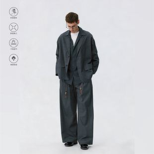 凉感轻薄日本平驳领西服西装 汉麻套装 老钱风外套男 LAB OCTOBEE