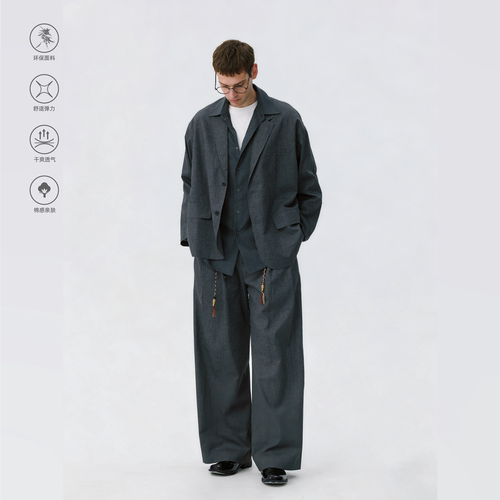 OCTOBEE汉麻套装凉感老钱风西服