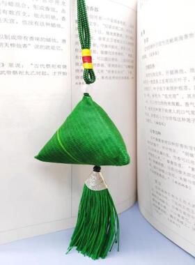 端午节香包粽子艾叶衣柜香袋除味随身香囊挂件绿色三角粽diy袋子