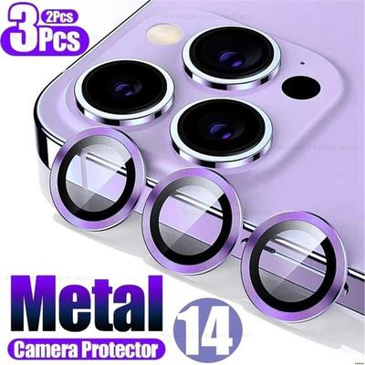 适用iPhone14 15 16 Pro Max Camera Lens Case苹果16plus Lens Metal Glass Protector Cover手机镜头保护膜