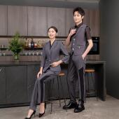 短袖 男女服务员工作服春夏套装 马甲 装 高端夜场KTV酒吧少爷公主裤