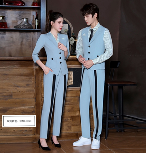 2024新款KTVDJ服少爷服时尚休闲工衣冬装酒吧夜场男女服务员工装