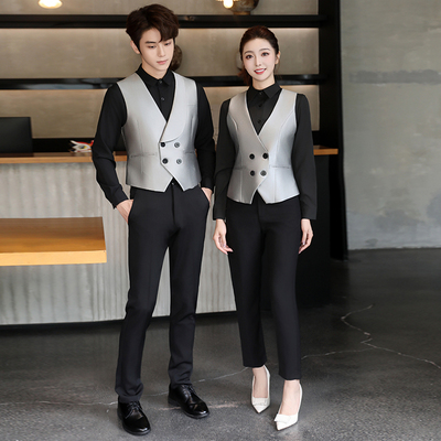 酒吧ktv男女服务员工作服台球厅partyk马甲套西餐厅网咖前台工装