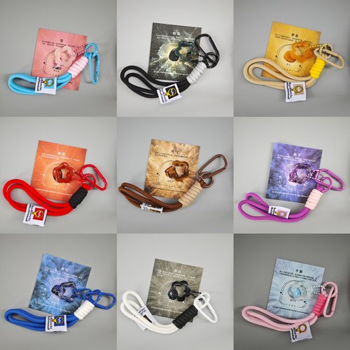 天然水晶花朵钥匙扣 七彩水晶挂件口袋石忘忧石放松解忧解压石