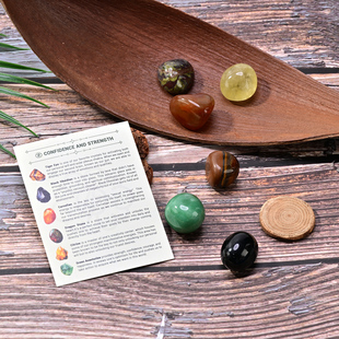 自信与力量天然水晶ly套盒虎眼石黄水晶天然水晶滚石手工网兜项链