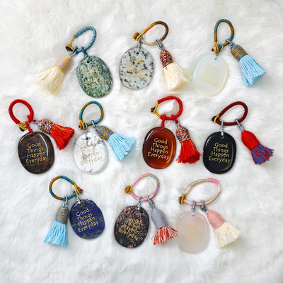 天然水晶掌心石手工挂件圣诞礼物