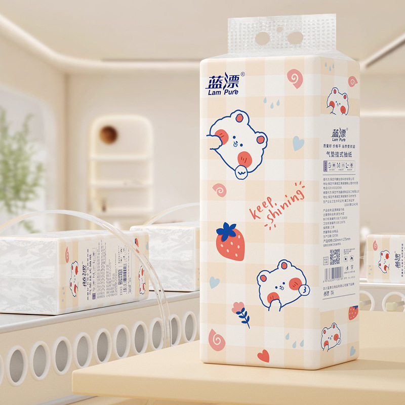蓝漂工厂厂家家用纸巾壁挂式大包萌宠白色抽纸餐巾纸卫生纸