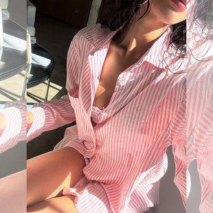 女春夏休閑防曬海邊度假風短褲 ITSNIKAR 套裝 條紋襯衫 兩件套 經典