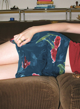 ITSNIKAR新中式网纱印花半身裙女夏复古提花修身复古包臀短款裙子