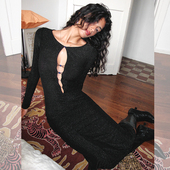 黑色连衣裙秋冬生日针织裙高级设计感紧身礼服长裙子 ITSNIKAR法式