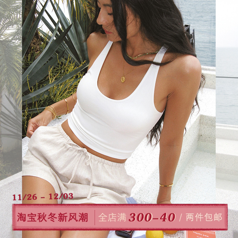 ITSNIKAR辣妹U领吊带背心