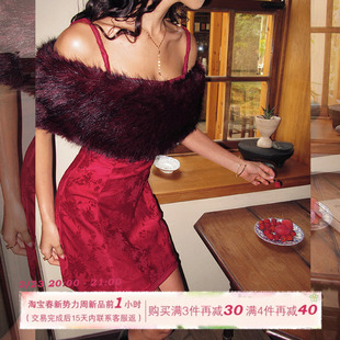 ITSNIKAR【偷心女郎】情人节红吊带连衣裙女性感包臀裙千金风裙子