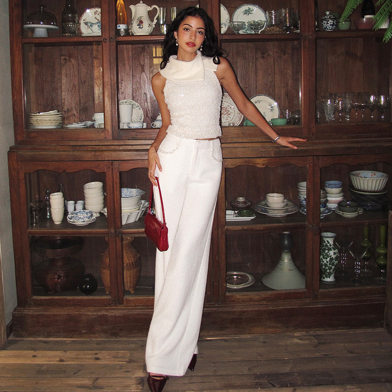 ITSNIKAR经典珠片小香风背心套装女秋冬肌理感修身复古显瘦两件套,女装/女士精品,时尚套装,淘宝优惠券,粉丝福利购,淘宝优惠卷