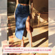ITSNIKAR 欧美街头风半身裙女春夏高腰设计牛仔裙包臀显瘦长裙子
