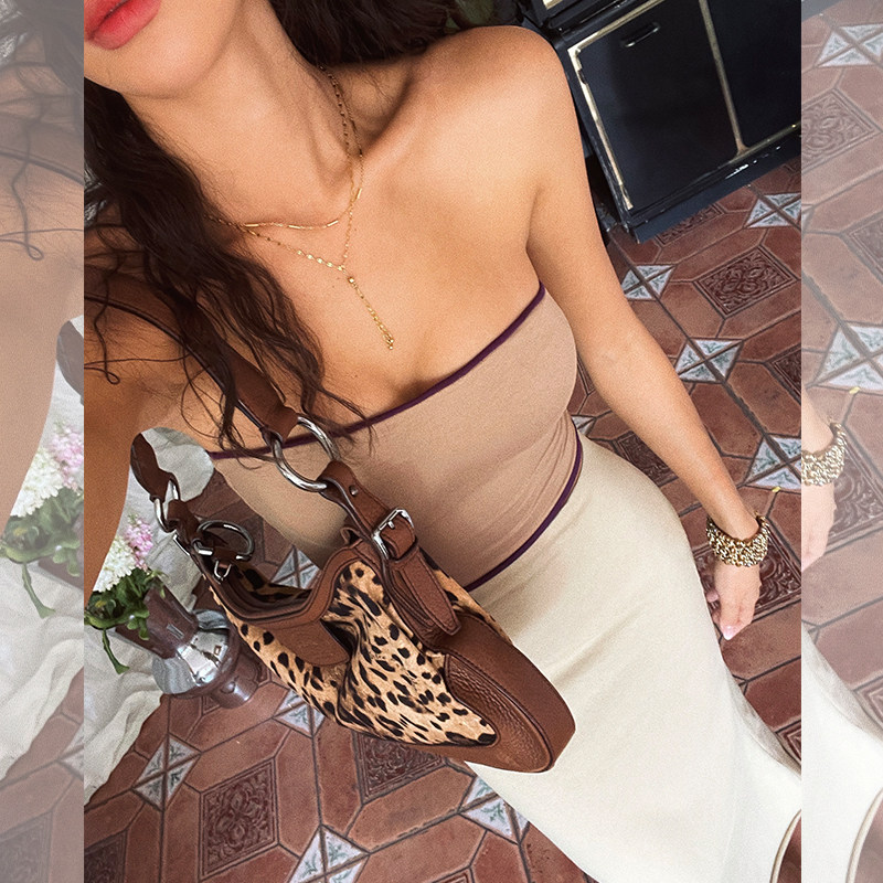 ITSNIKAR欧美性感甜辣撞色带胸袋抹胸外穿针织裹胸无肩带辣妹上衣,女装/女士精品,背心吊带,淘宝优惠券,粉丝福利购,淘宝优惠卷