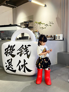 网红一键充气手提包PVC气模商场美陈提钱退休包气球活动展示道具