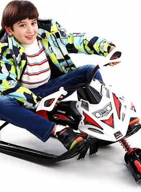 儿童无动力雅马哈动雪地摩托玩具白色黑红限定款男孩滑板车