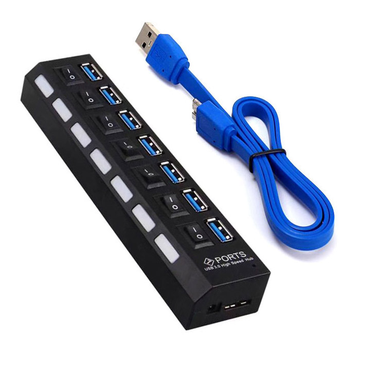 7个USB3.0分线器线带开关一拖七
