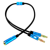 笔记本电脑耳机话筒麦克风二合一连接线双头35mm分线器耳麦转接线