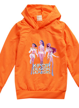 Kpop Demon Hunter猎魔女团卡通印花童装连帽卫衣100-170儿童外套