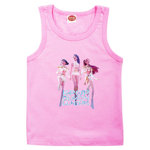 Kpop Demon Hunter女童装卡通童装全棉背心男女童纯棉上衣2-15岁