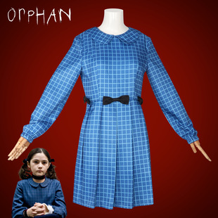 万圣恐怖惊悚电影孤儿怨cos服装艾斯特蓝色长袖连衣裙cosplay套装