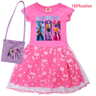 Kpop Demon Hunter猎魔女团童装2-10岁上衣棉下摆网纱女童连衣裙