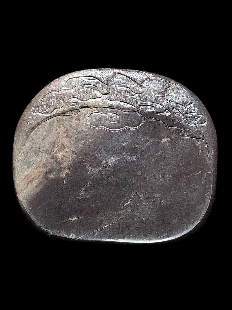 文房礼品精品肇庆端砚麻子坑砚台天然原石正宗手工砚台松鹤延年