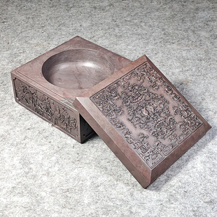 全壹端砚宋坑文房四宝肇庆端砚砚台原石雕刻磨墨书法用砚吉祥套砚