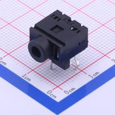 PJ-317-B 音频连接器 3.5mm耳机座 单刀开关黑色卧式5P 磷铜