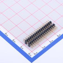 排针 2mm 双塑 2X17I 塑胶同向L 方针 C40D28 直插 X4622WV 2x17P