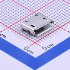 U-MICRM05P-BF10 USB连接器 Micro-B 母座 卧贴 无柱 卷边 铜壳