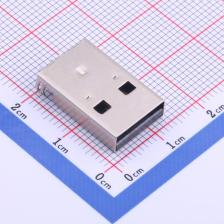 917-P81A202ES60201 USB连接器 Type-A 公头 沉板 有孔铁壳带柱LC