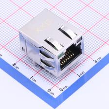 X02AQ010FE3DDZ 以太网连接器(RJ45 RJ11) RJ45 弯插 带LED 带灯