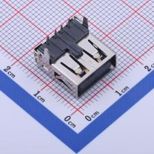 901-242B2021D10100 USB连接器 Type-A 母座 弯插 外扣直脚无边内