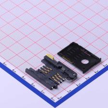 KH-SIM2-2.54-8F SIM卡连接器 MiniSIM卡 6PIN 按键式退卡 卡座卡