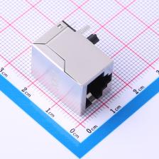 X01AB002GWAD 以太网连接器(RJ45 RJ11) RJ45 弯插 带LED 无灯