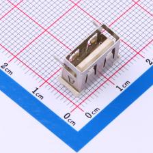 912-121A2031S10100 USB连接器 AF10.6D款前两脚无边方弹铁壳LCP