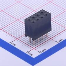 DS1023-2*4SF11 排母 2.54mm 2x4P 黑色，镀全金