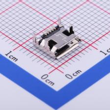 U-MICRM05P-BF12 USB连接器 Micro-B 母座 卧贴 四脚插板 带柱 卷