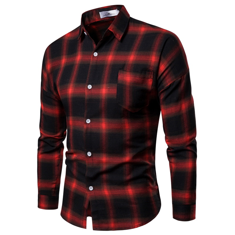 New Korean Long Sleeve Checker Shirt for Men in 2019