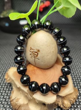 一线药师手串，天然玛瑙天然一线药师手串，12毫米珠，特价精品