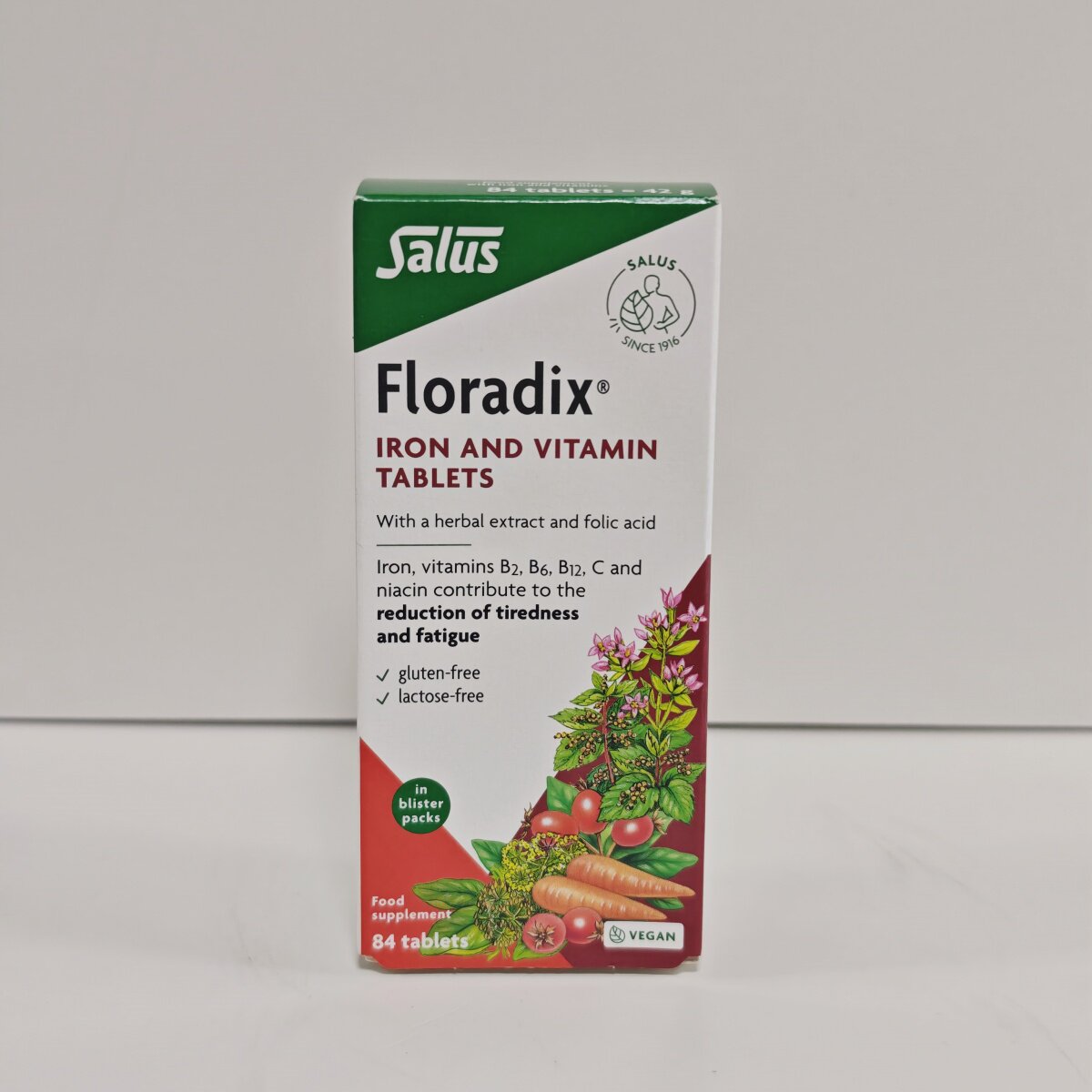 德国进口现货Salus Floradix铁元片补铁养颜红润气色维生素片84粒