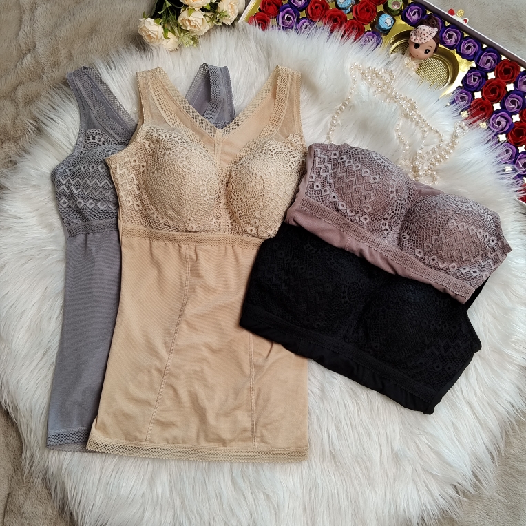 加绒塑身背心收腹束腰美体带罩杯无钢圈聚拢托胸侧收副乳秋冬美背