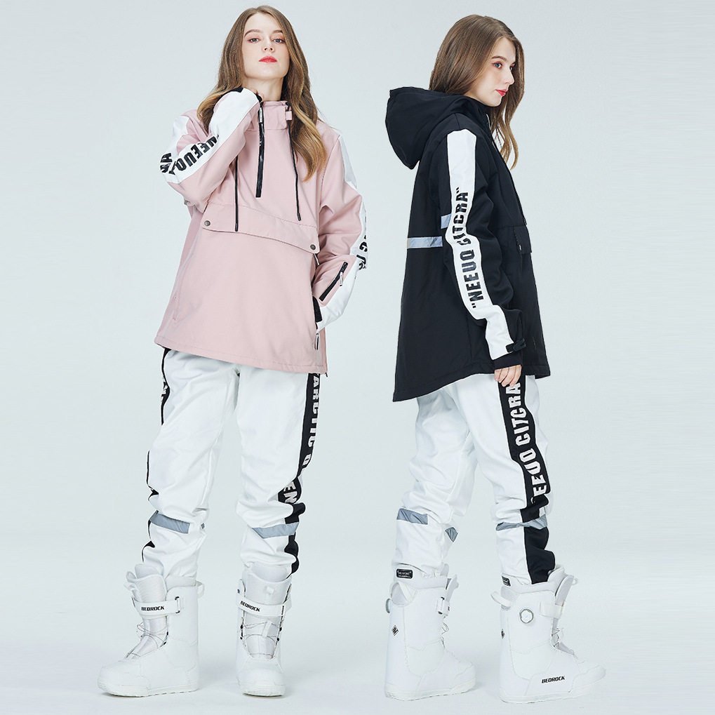 滑雪帽衫滑雪服女男情侣款单板滑雪衣保暖加厚滑雪服帽衫套装