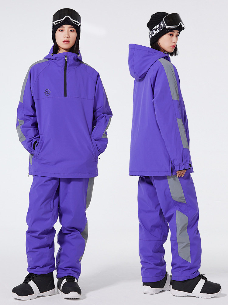 滑雪服男女套装滑雪帽衫情侣款单板滑雪衣防水保暖滑雪服帽衫套装