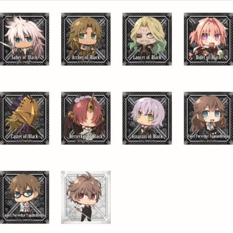 一番正品[现货] Fate/Apocrypha 蚊香眼 方形徽章 黑方阵营 盒蛋