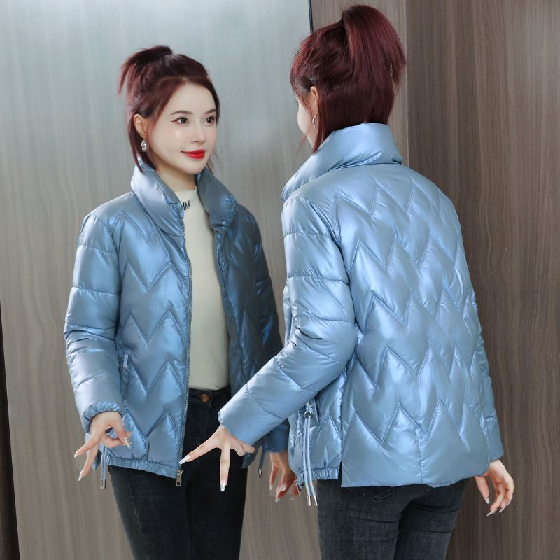 亮面羽绒棉服女短款2024新款韩版免洗棉衣洋气百搭小棉袄冬季外套